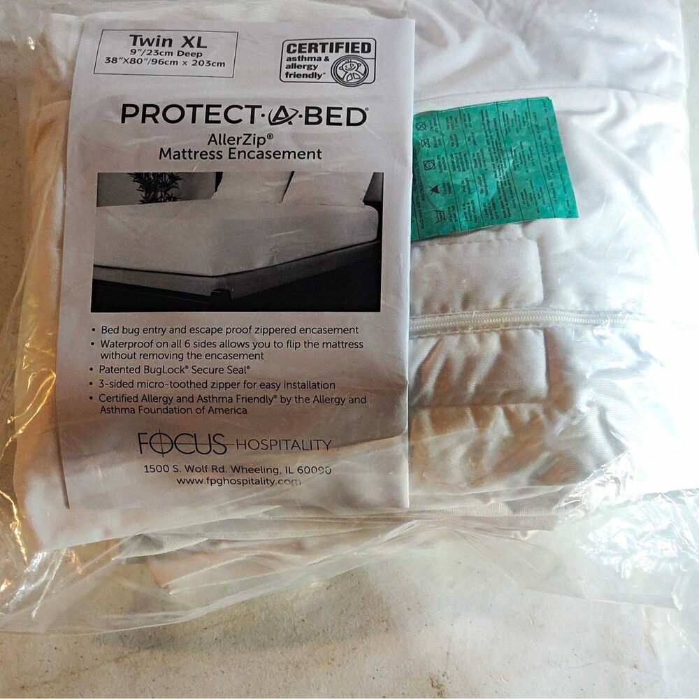 Protect-A-Bed AllerZip Twin XL Mattress Encasement Waterproof Bed Bug White 1341